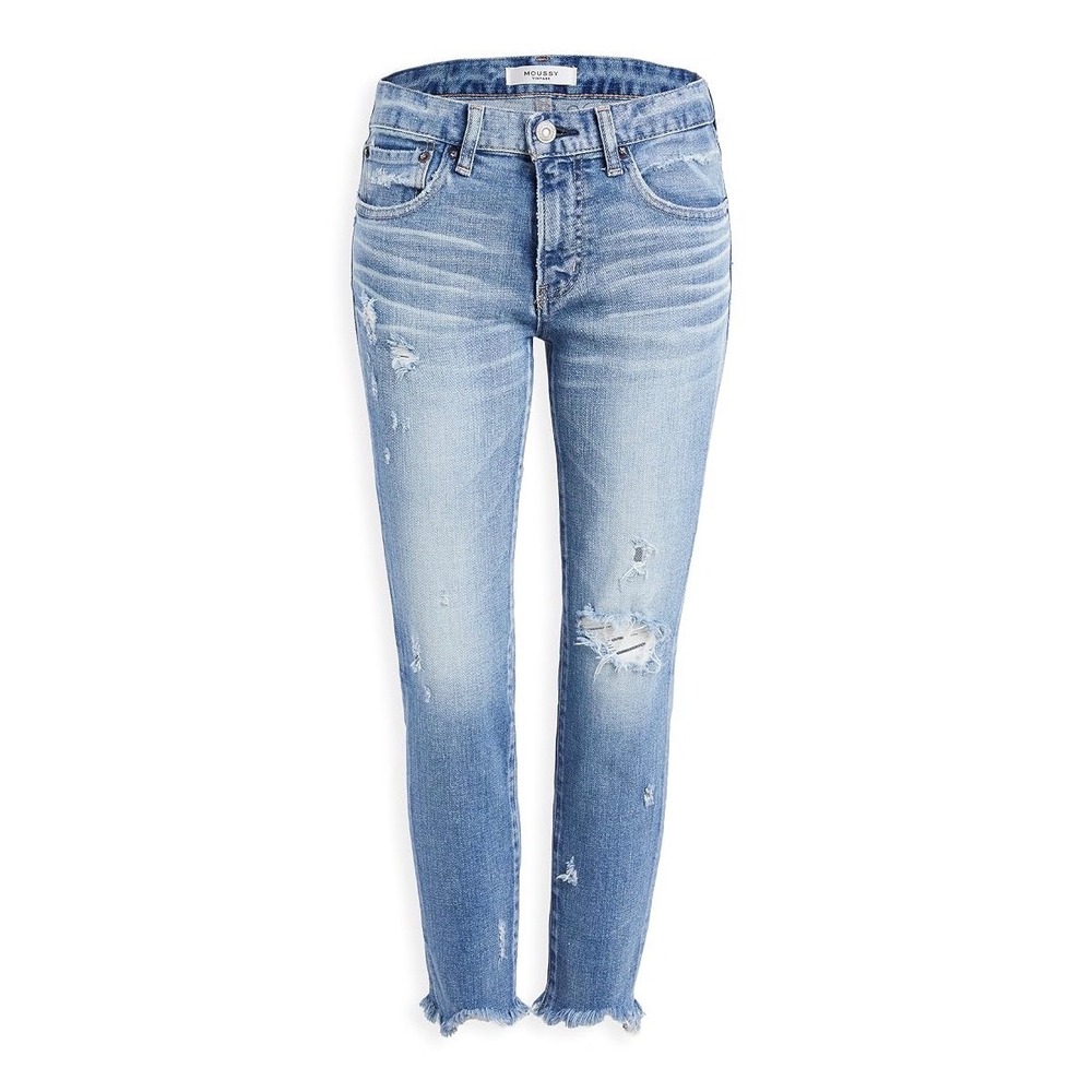 Moussy Vintage Glendale Skinny Jeans Light Blue Size 25